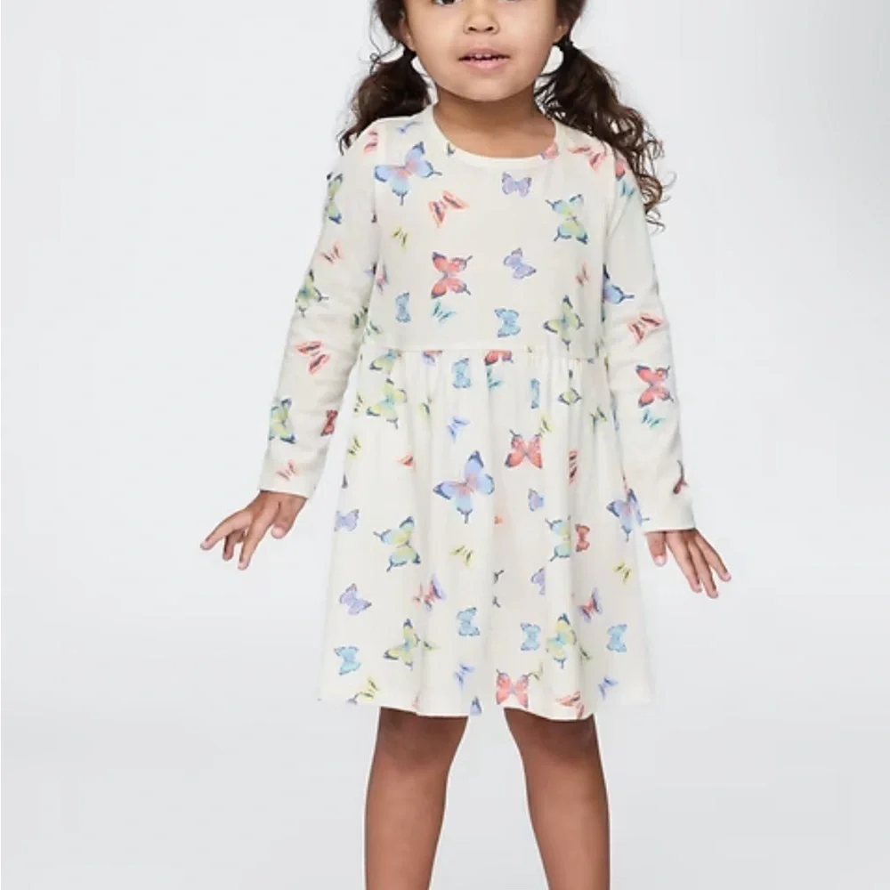 GAP Kids Dress with Colorful Butterfly Print - Cream
